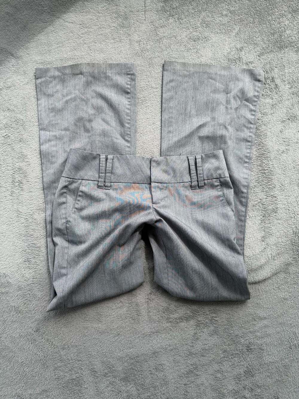Spacegirlz Women's Y2K Gray Low-Rise Flare Trousers Size 7